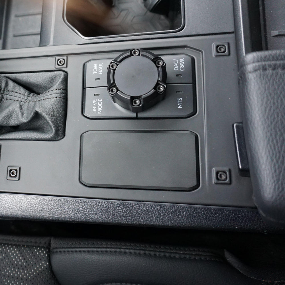 2WD Plate in a 2WD Tundra center console, wide view