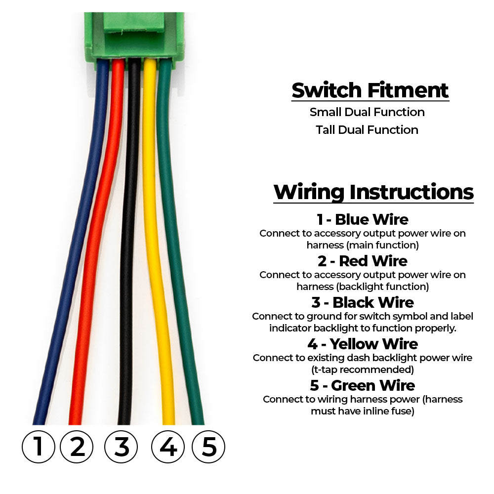 LED Light Bar & Backlight Dual Function Switch 4Runner (2010+) & Tacoma (2016+) & Tundra (2007+) & Sequoia (2023+) & Land Cruiser (2024+)