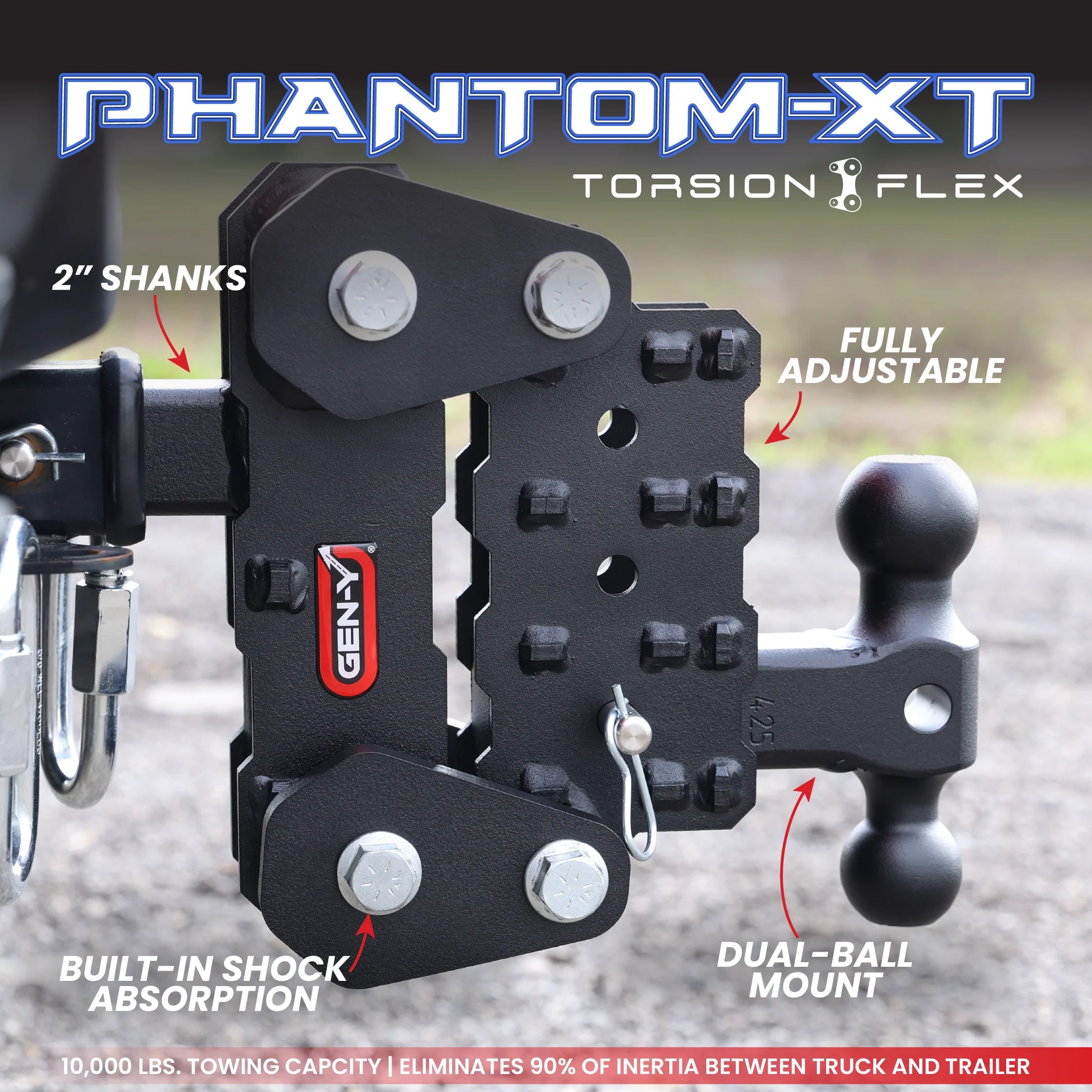 The Phantom-XT 2" Shank Adjustable Drop Hitch