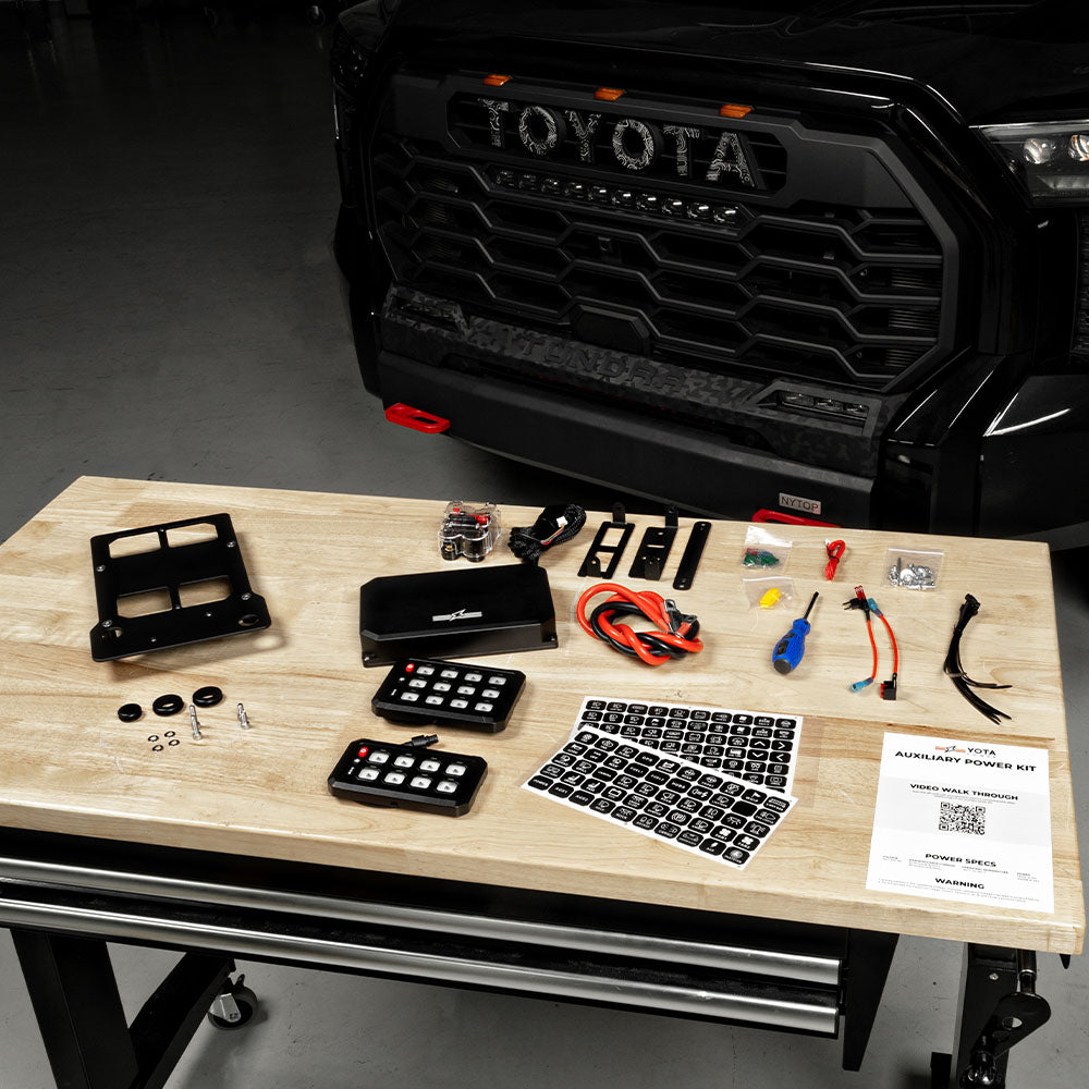 YP2 8 or 12 Button Auxiliary Power Kit + Bracket Tundra (2022+) & Sequoia (2023+) & Tacoma (2024+) & 4Runner (2025+)