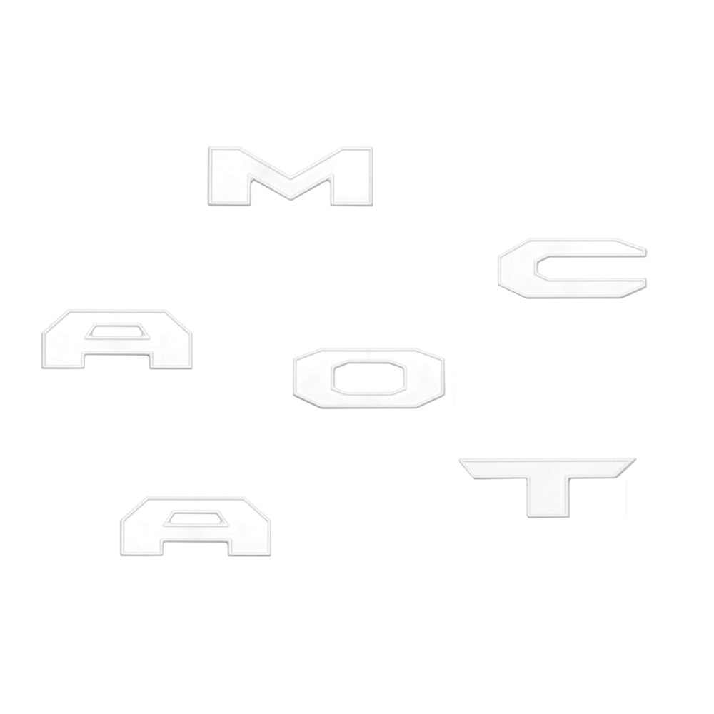 Matte glovebox letters in White