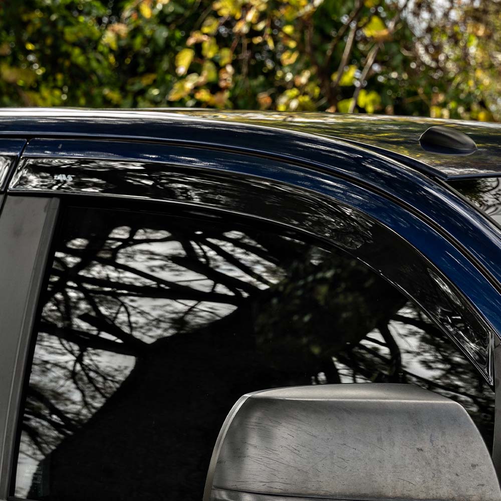 Rain Guards Vent Visors For 2007-2021 Toyota Tundra CrewMax - 4pc Black Polycarbonate