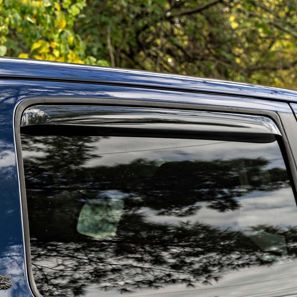 In-Channel Rain Guards For Toyota Tundra CrewMax 2007-2021 - 4pc Black Deflectors
