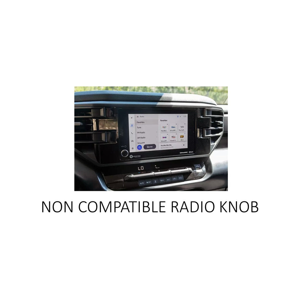 Non compatible Tundra radio knob reference photo