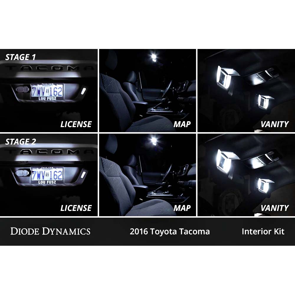 BMTxms Xenon White LED Interior Light Package For 1995-2023 Toyota Tacoma – 11-Piece Kit With Tool