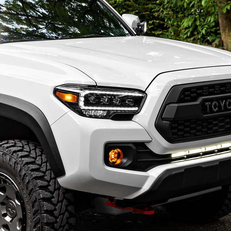 Eagle Eyes Black Plank Style Projector Headlights For 2016-2023 Toyota Tacoma SR/SR5 – Halogen