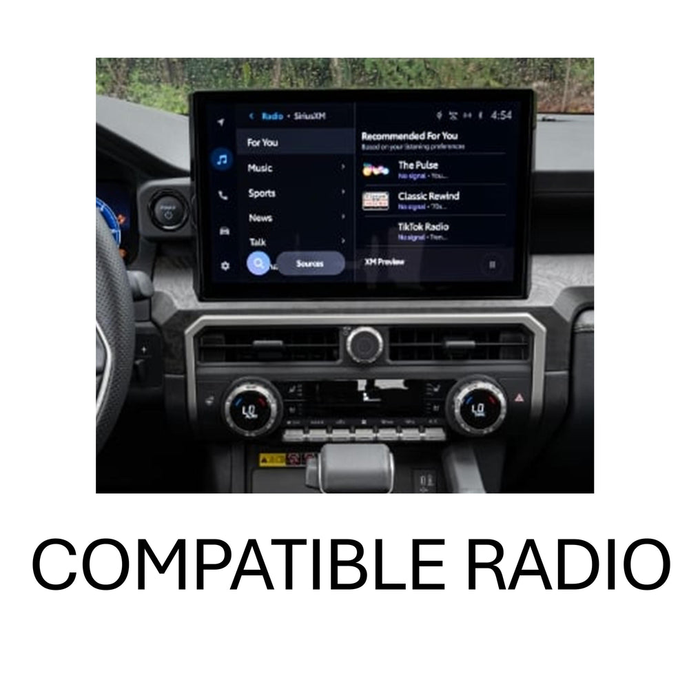 Compatible 14 inch Toyota touchscreen radio for the AJT Design V2 radio knob