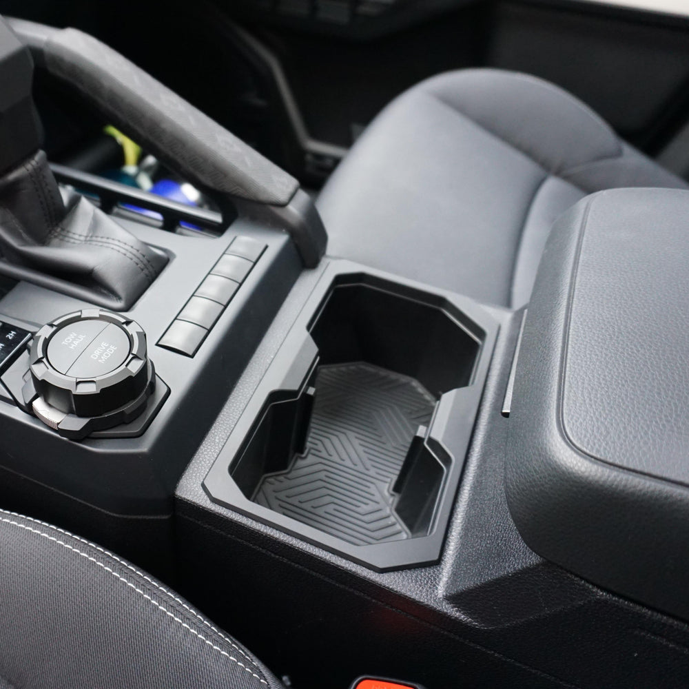 AJT Design oversized cup holder installed next to the 4Runner shifter