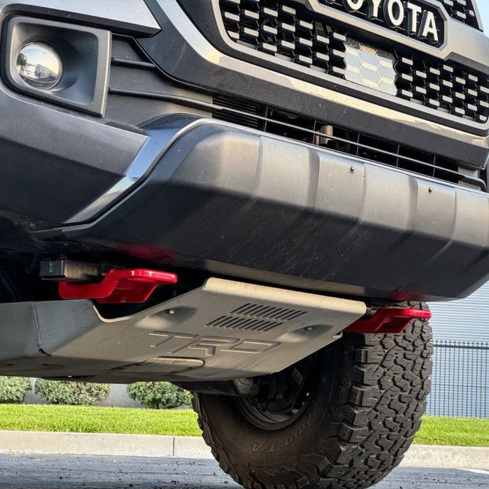 NYTOP front recovery points mounted on a 2016-2023 Toyota Tacoma front bumper