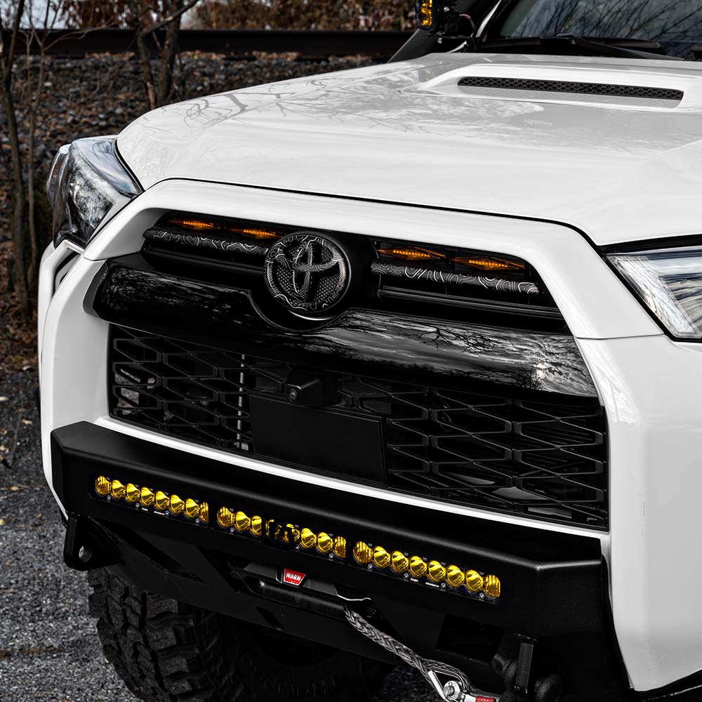 Evan-Fischer Front Bumper Grille For 2014-2016 Toyota 4Runner – Textured Black W/ Chrome