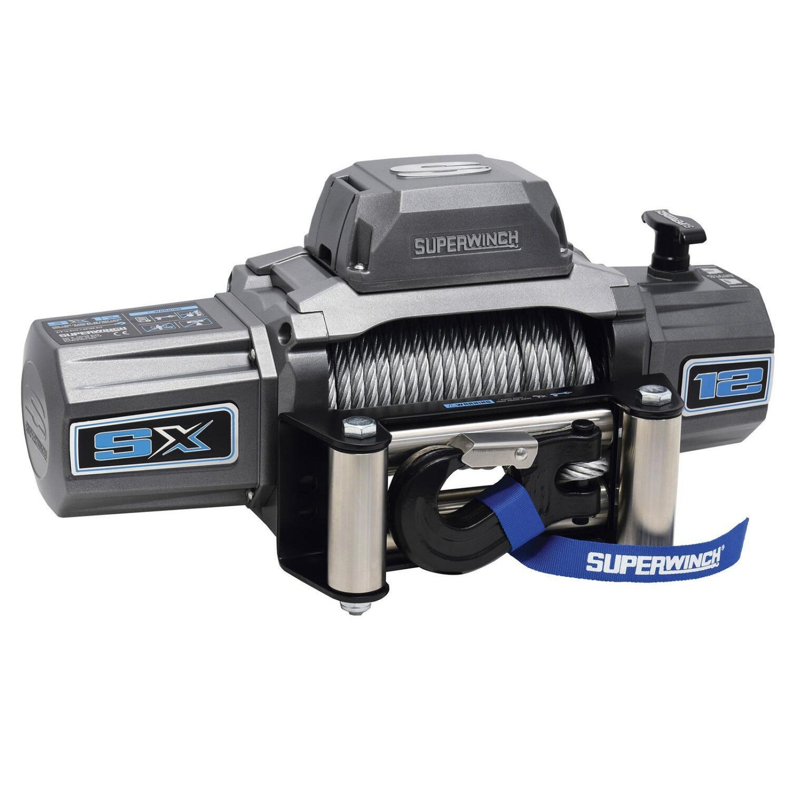 SX12 12V DC 12,000lb Steel Wire Rope Winch