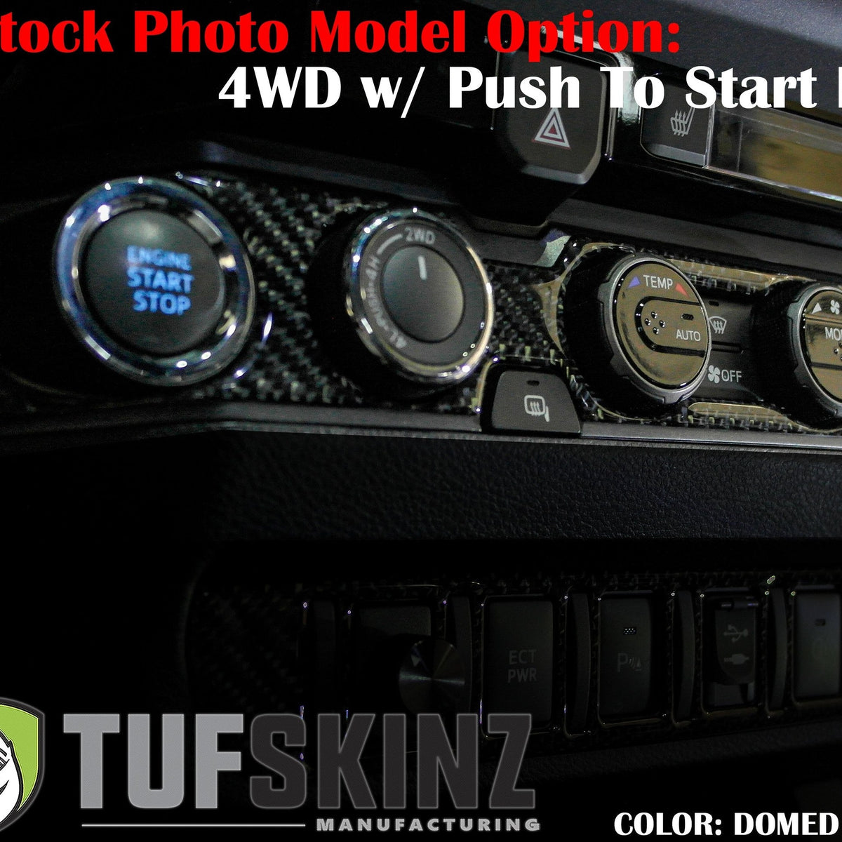 Tufskinz climate control accent overlay for 2016-2023 Toyota Tacoma