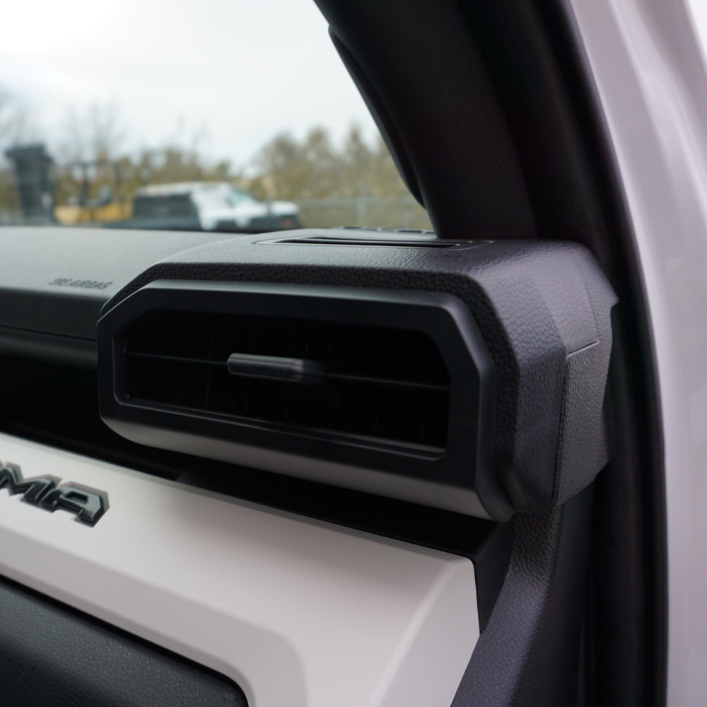 AJT Design passenger side vent trim installed in a 2024+ Toyota Tacoma