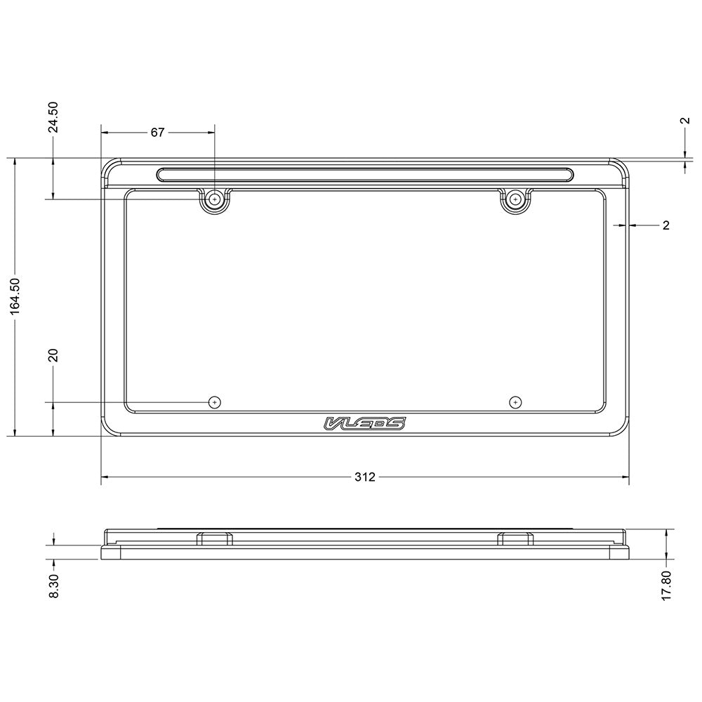 License Plate frame Powder Coated Tacoma (2016-2023)