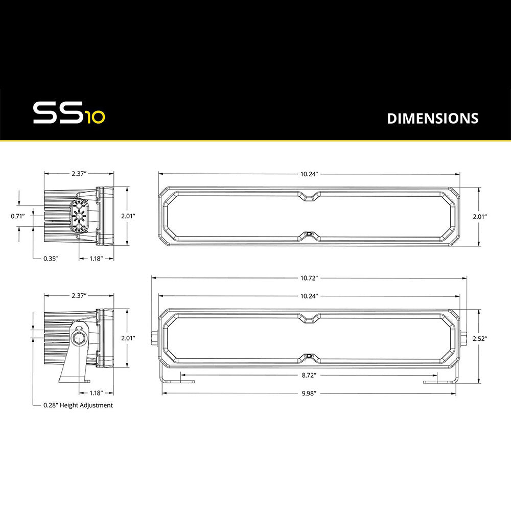 SS10 Yellow SAE/DOT LED Light Bar