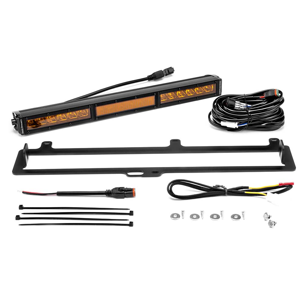 LED Grille Light Bar & 3 Amber Lamp Kit For 2022-2024 Tundra TRD PRO - Black