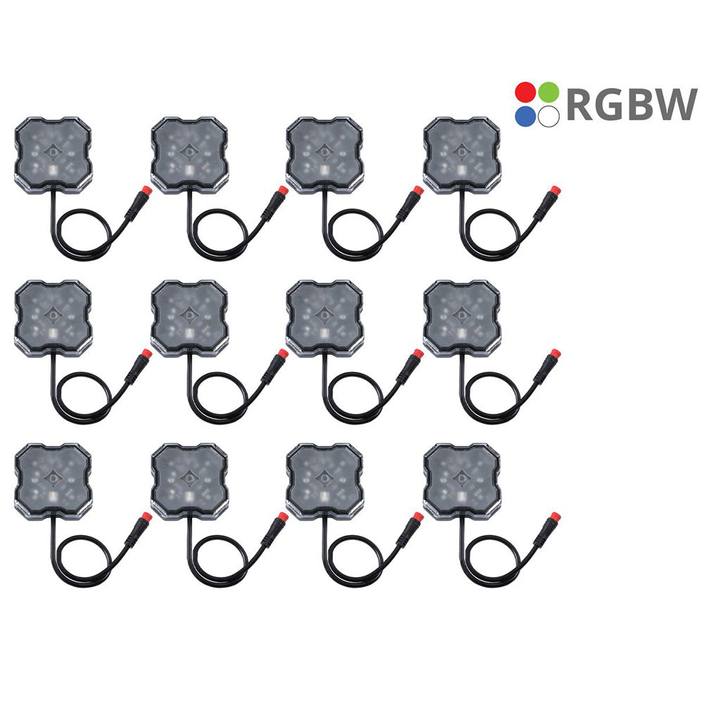 Stage Series LED Rock Light Kit Single-color & RGBW (12-Pack)