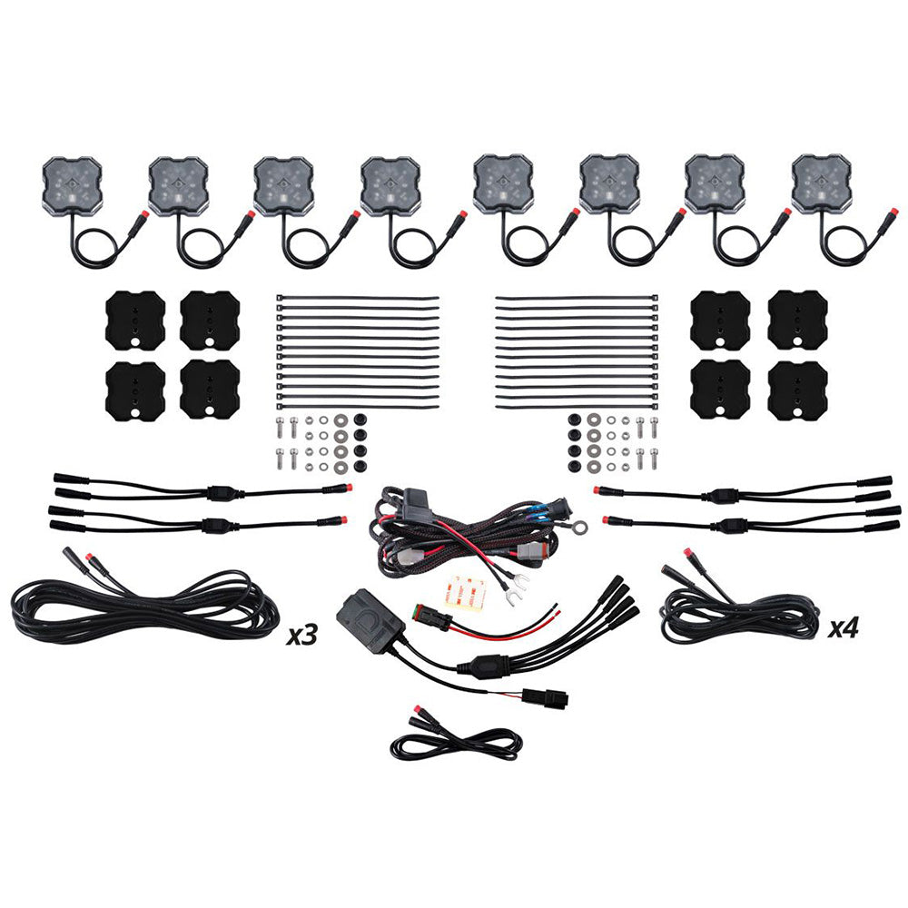 Stage Series LED Rock Light Kit Single-color & RGBW (8-Pack)