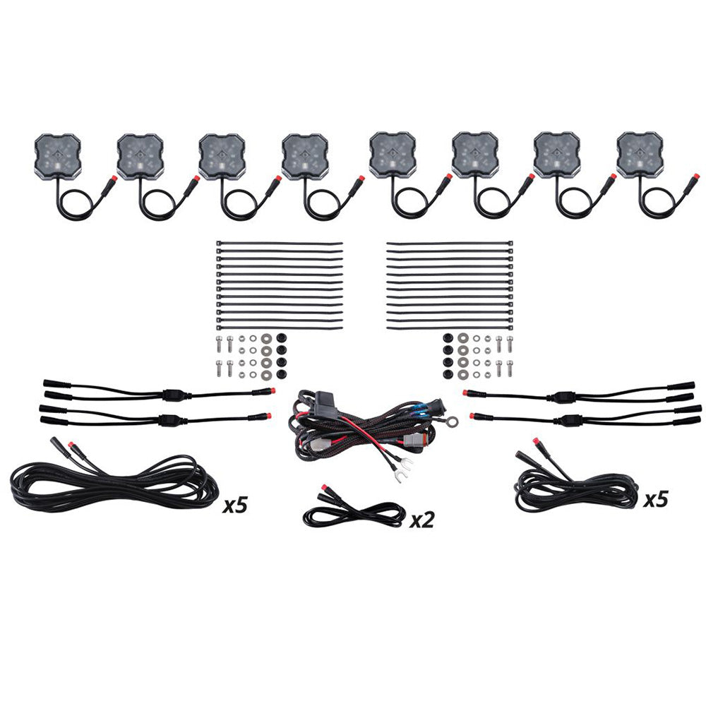 Stage Series LED Rock Light Kit Single-color & RGBW (8-Pack)