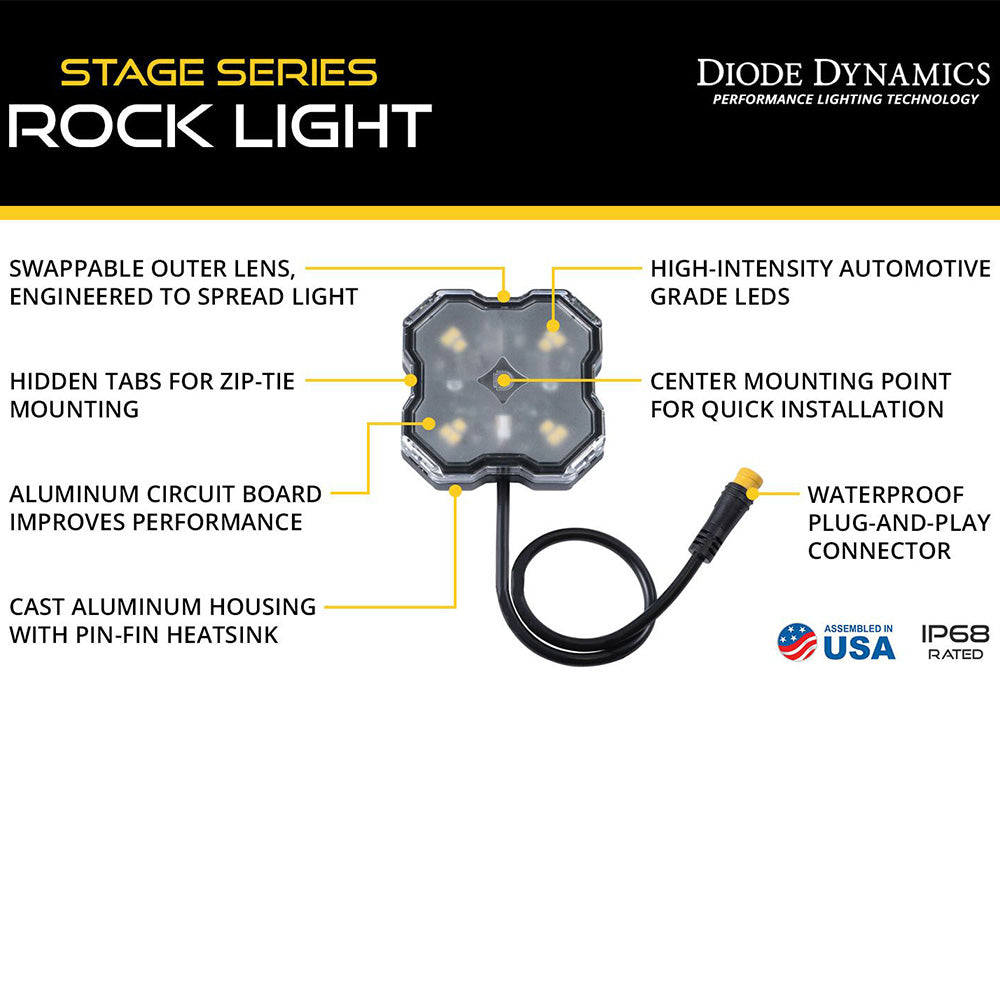 Stage Series LED Rock Light Kit Single-color & RGBW (8-Pack)