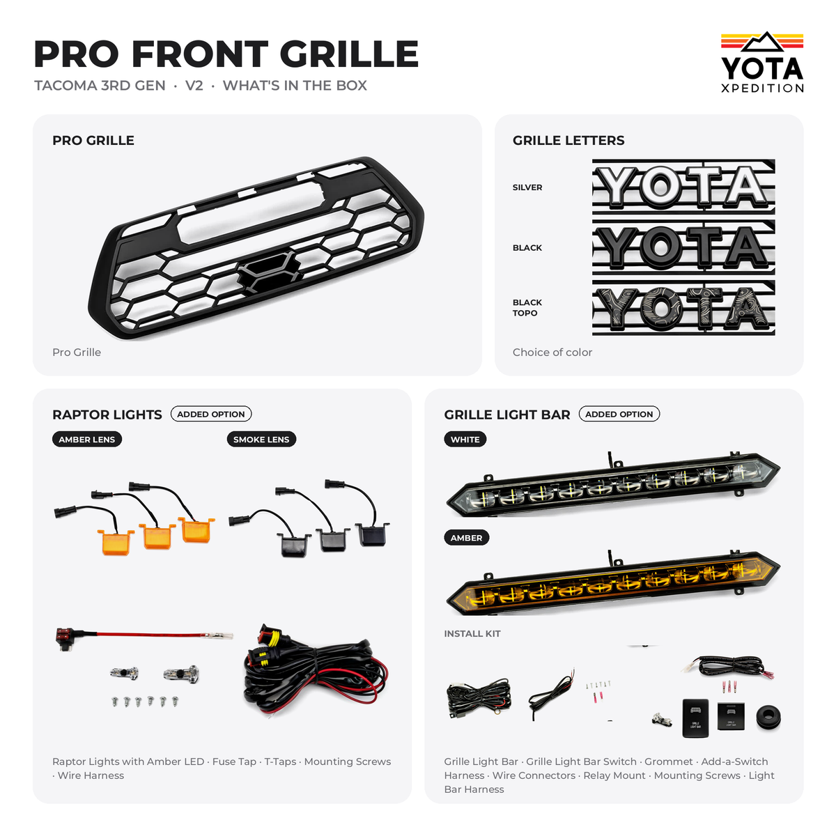 V2 Pro Front Grille Tacoma (2016-2023)