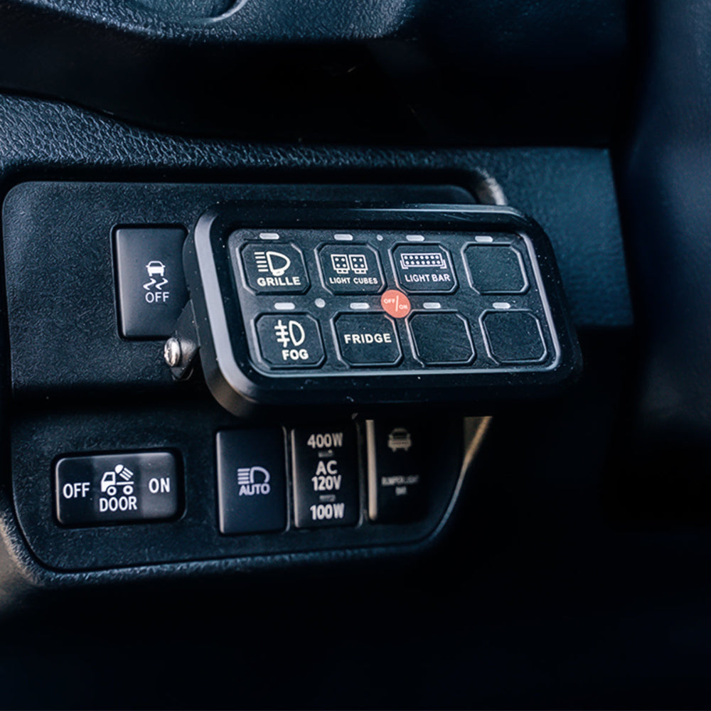 Vehicle Accessory 8 Switch Control System (Blue Backlighting)