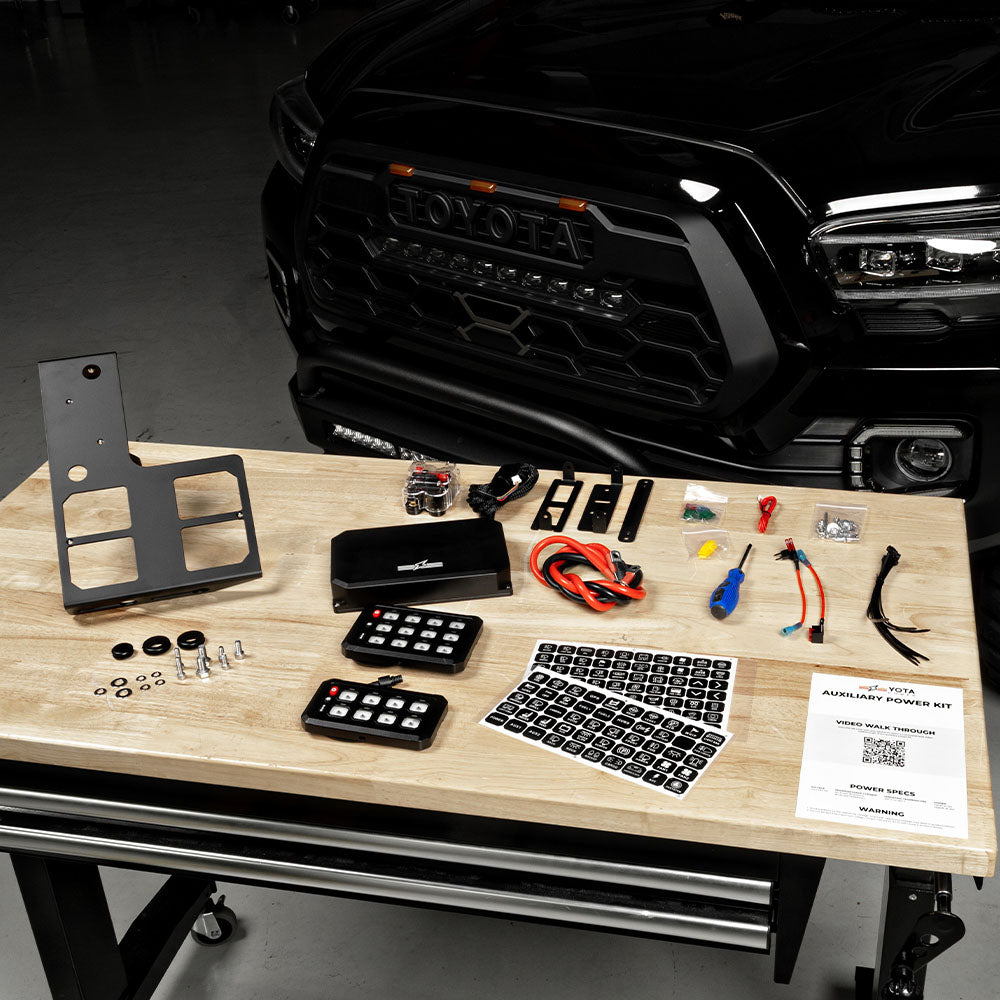 YP2 8 or 12 Button Auxiliary Power Kit + Bracket Tacoma (2016-2023)