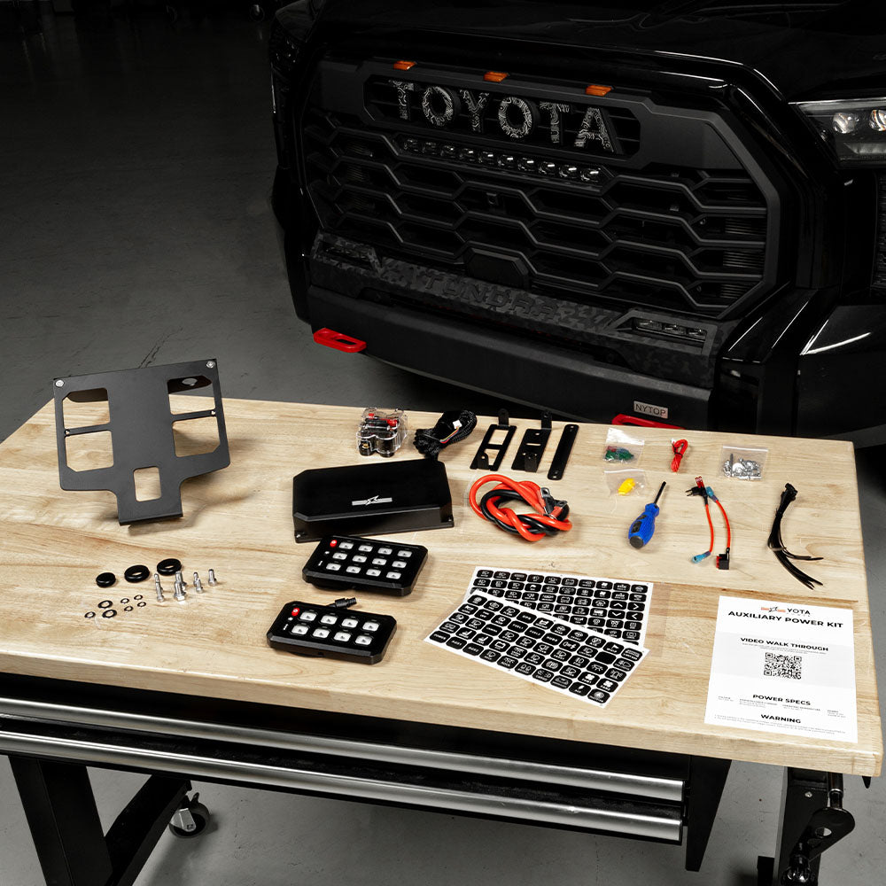 YP2 8 or 12 Button Auxiliary Power Kit + Bracket Non-Hybrid Tundra (2022+)