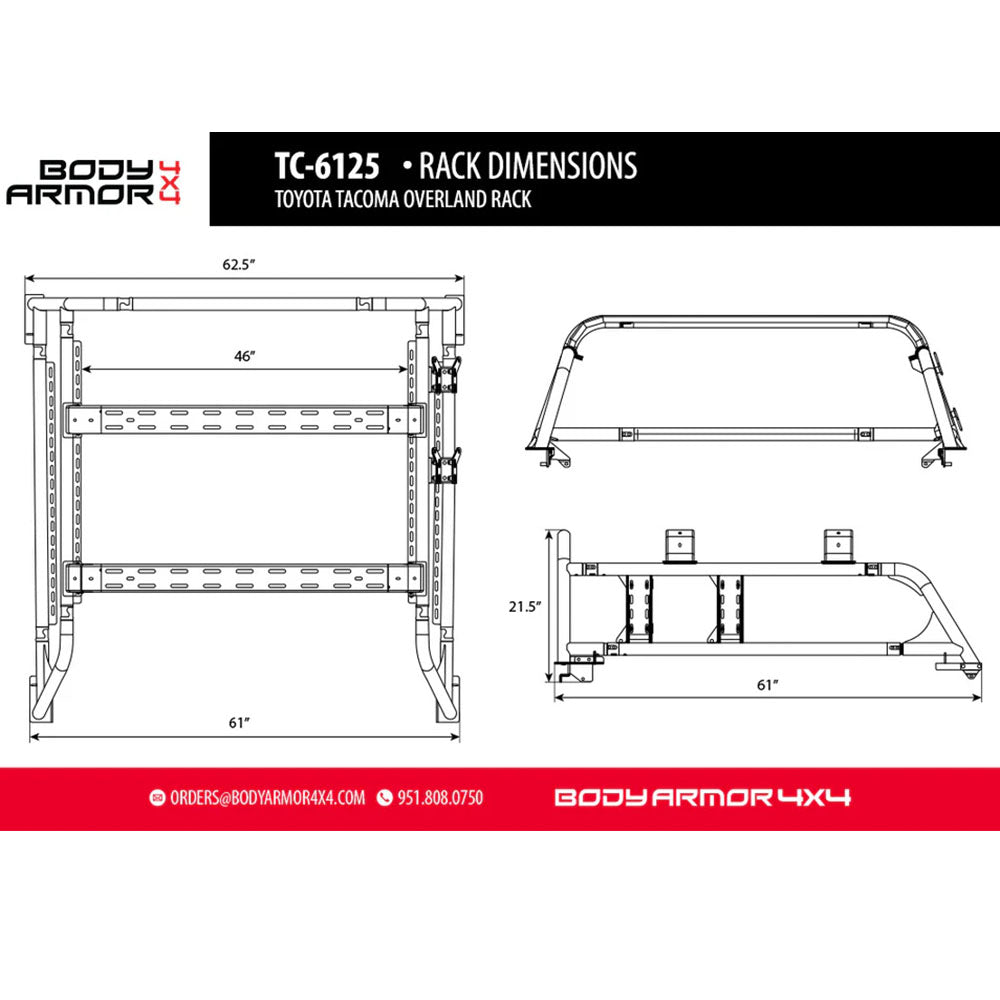 Overland Bed Rack Tacoma (2016-2023)