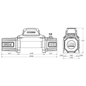 SX10 12V DC 10,000lb Steel Wire Rope Winch