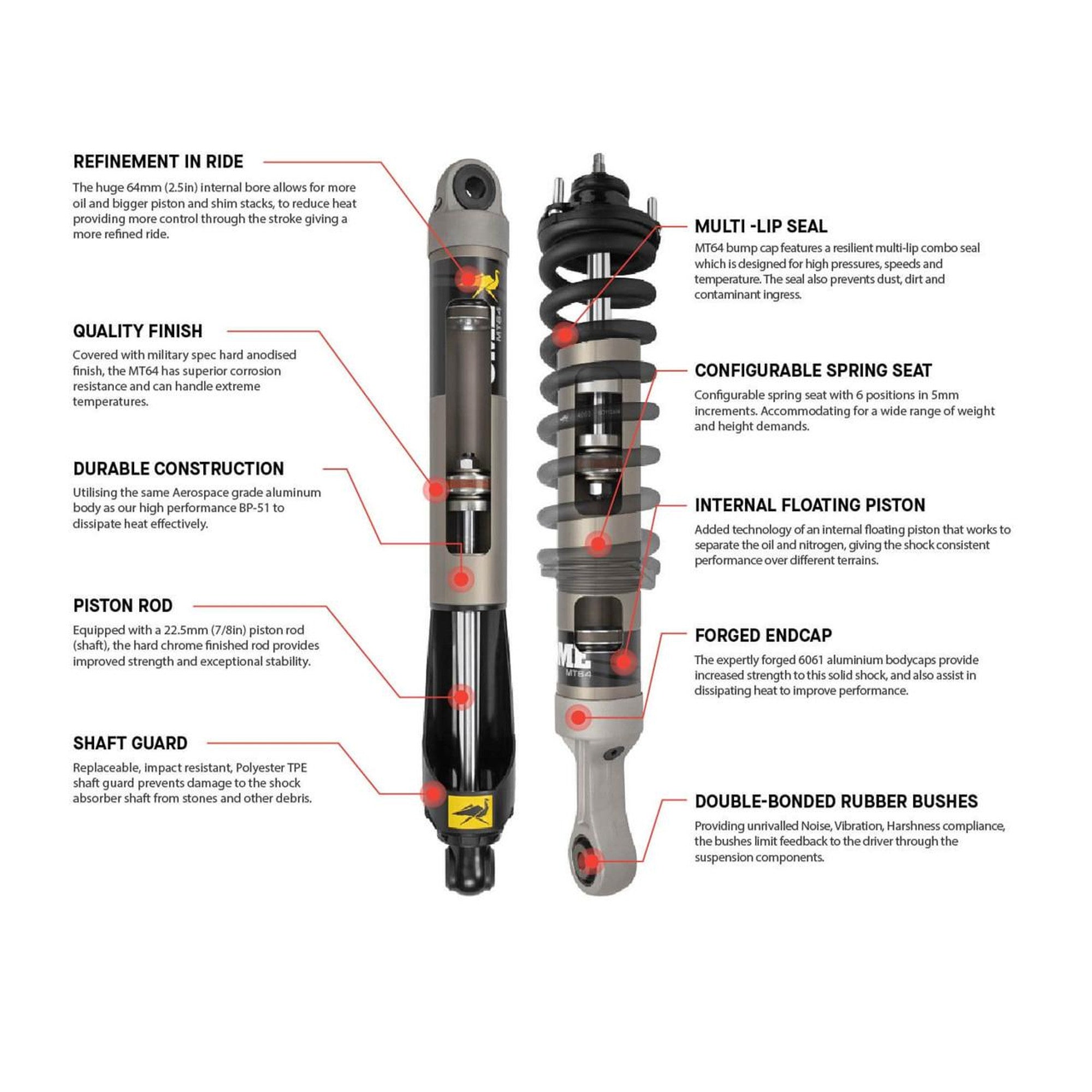 2" MT64 Lift Kit with Leaf Spring Tacoma (2016-2023)